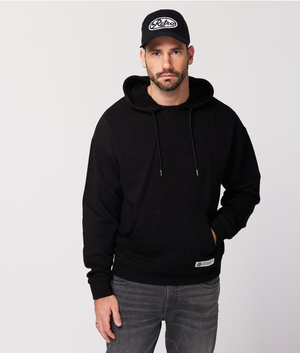 ANDREX HOODIE JOGGING TOP, BLACK