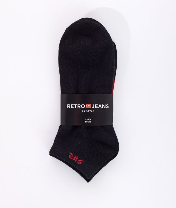 JOKO SHORT SOCKS, BLACK-RED