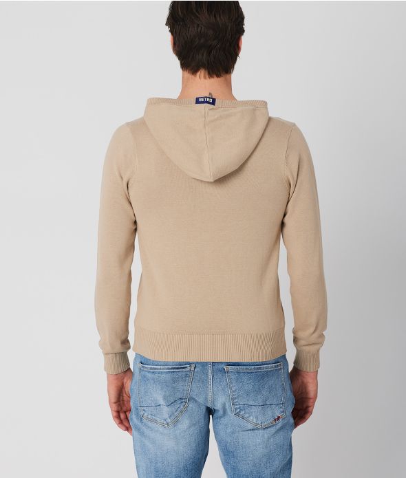 MILO HOODED SWEATER, SAND