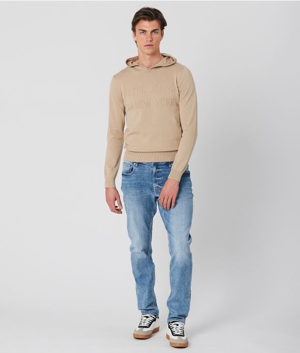 MILO HOODED SWEATER, SAND