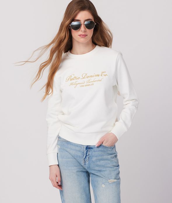 LEONA SWEATSHIRT JOGGING TOP, OFFWHITE