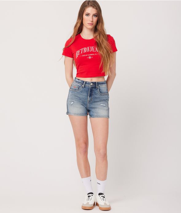 MARICA CROP T-SHIRT, RED