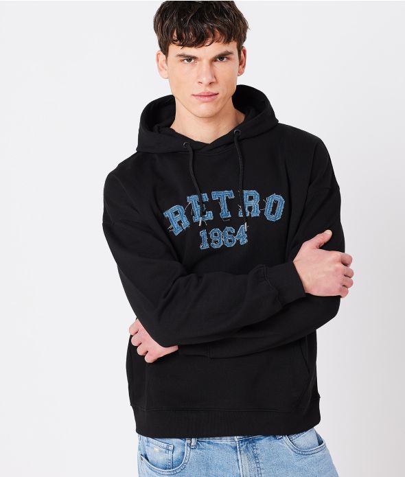 CHUCK HOODIE JOGGING TOP, BLACK
