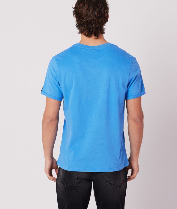 NATE V-NECK T-SHIRT, LIGHT BLUE