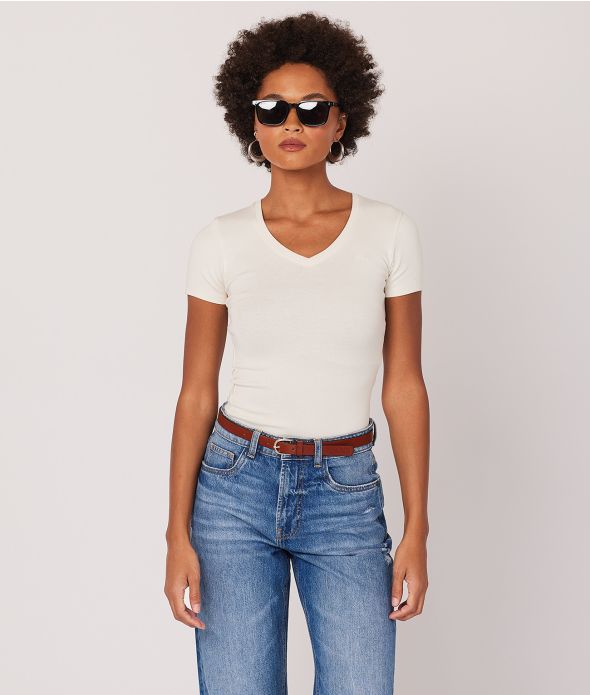 KYRA V T-SHIRT, OFFWHITE