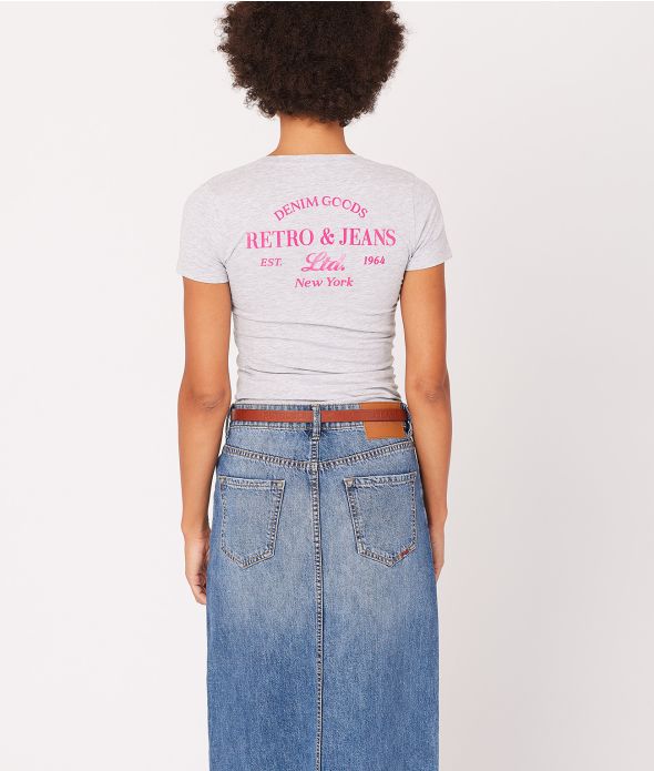 PETRA T-SHIRT, GREY MELANGE