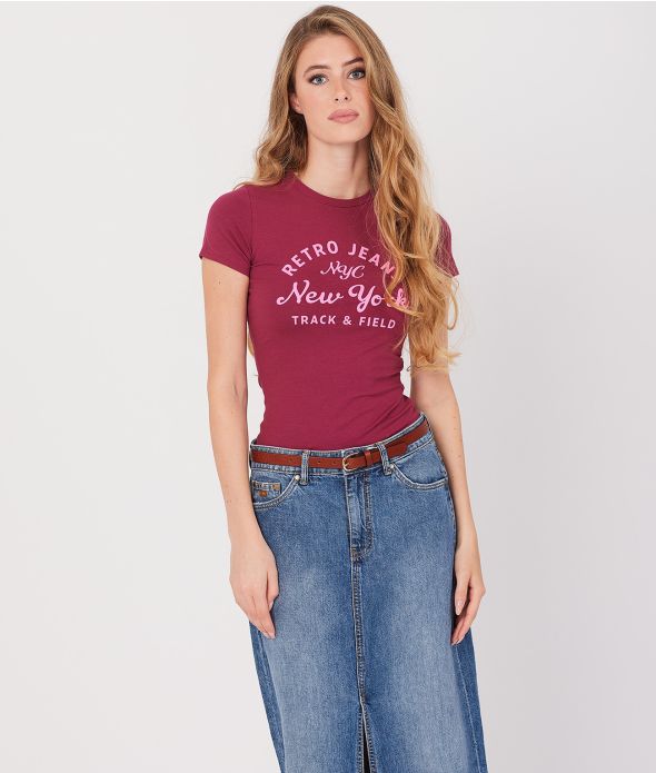 SYLVIE T-SHIRT, BORDEAUX
