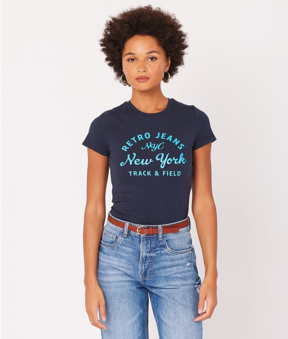 SYLVIE T-SHIRT, DARK BLUE
