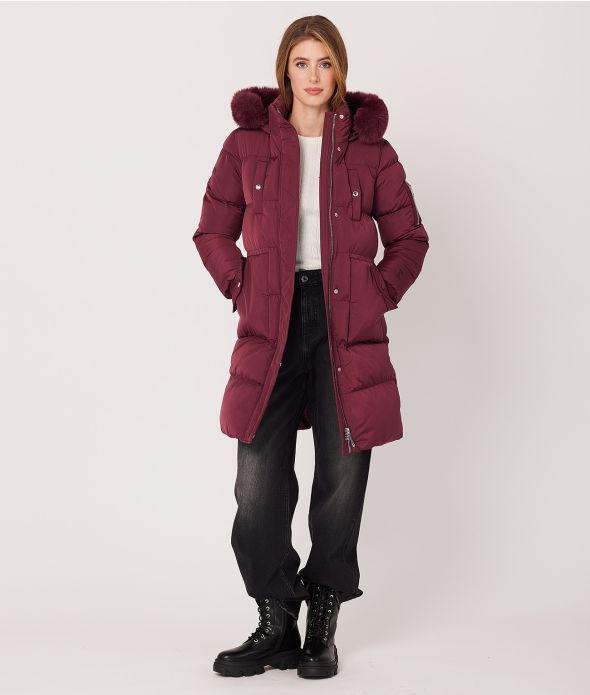 CARIE LONG JACKET, BORDEAUX