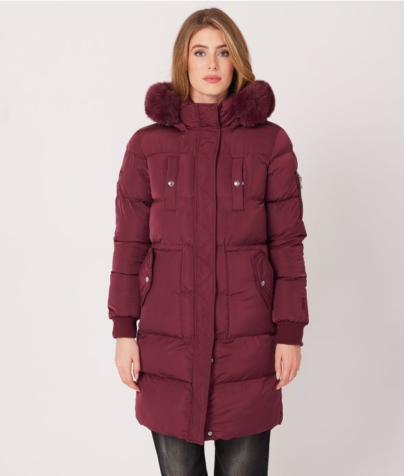 CARIE LONG JACKET, BORDEAUX
