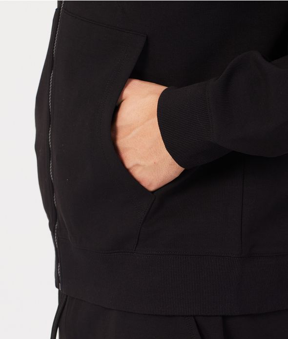 GREGORY ZIP HOODIE JOGGING TOP, BLACK