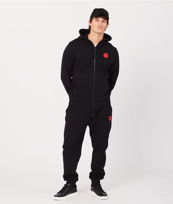 GREGORY ZIP HOODIE JOGGING TOP, BLACK