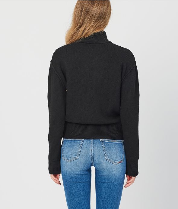 HAILEY TURTLENECK SWEATER, BLACK