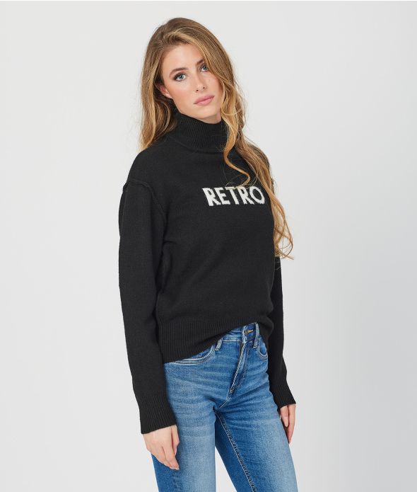 HAILEY TURTLENECK SWEATER, BLACK