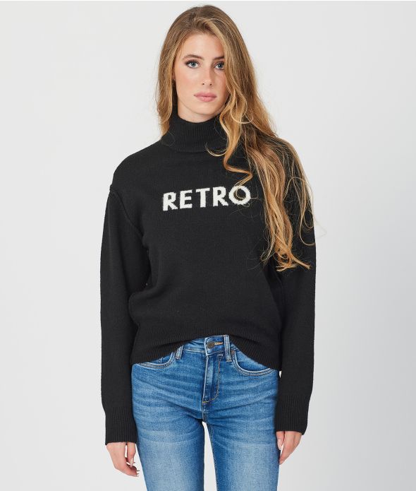 HAILEY TURTLENECK SWEATER, BLACK