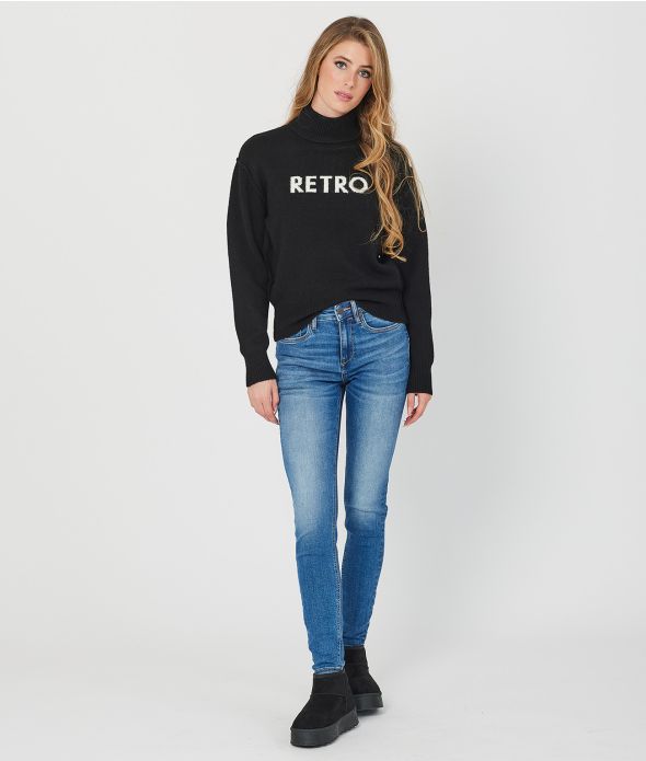 HAILEY TURTLENECK SWEATER, BLACK