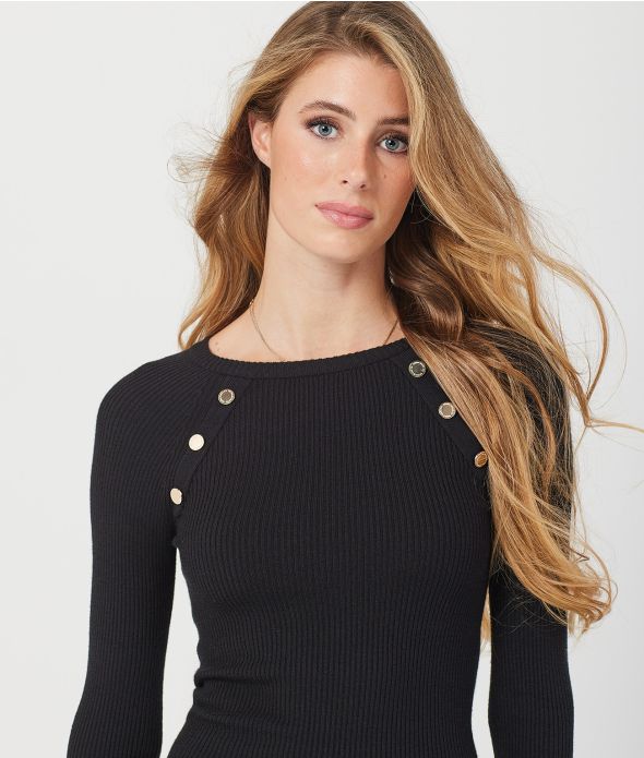 KISSA MIDI DRESS, BLACK