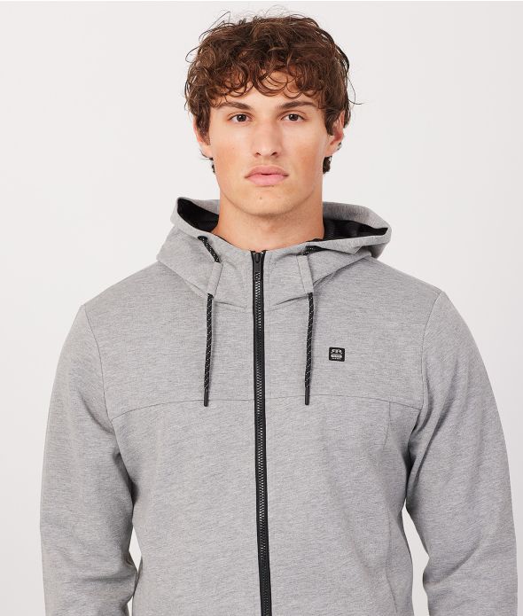 FRANK ZIP HOODIE JOGGING TOP, GREY MELANGE