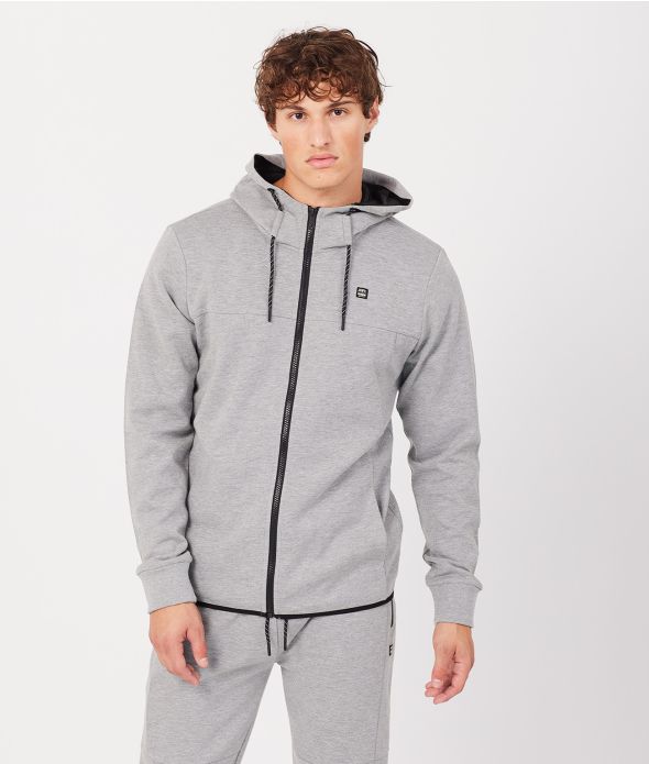 FRANK ZIP HOODIE JOGGING TOP, GREY MELANGE