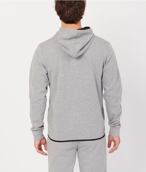 FRANK ZIP HOODIE JOGGING TOP, GREY MELANGE