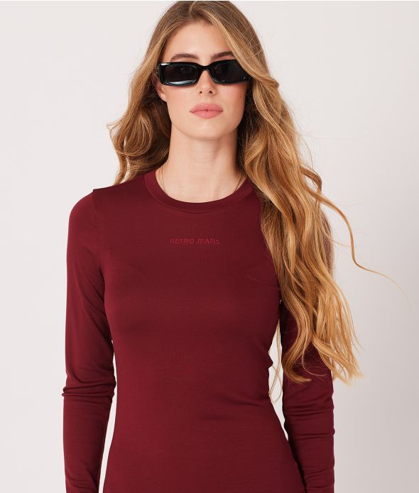 FRANCHESKA MIDI DRESS, BORDEAUX