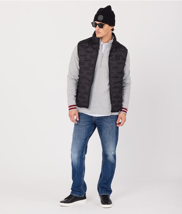 DENNIS HALF ZIP JOGGING TOP, GREY MELANGE