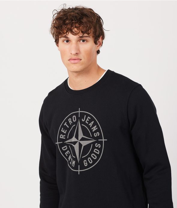 DENNIS SWEATSHIRT JOGGING TOP, BLACK