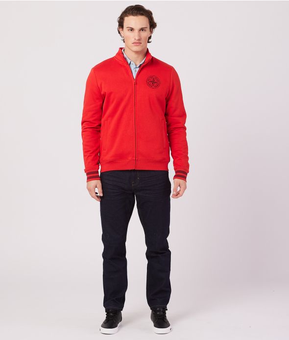 DENNIS ZIPUP JOGGING TOP, RED
