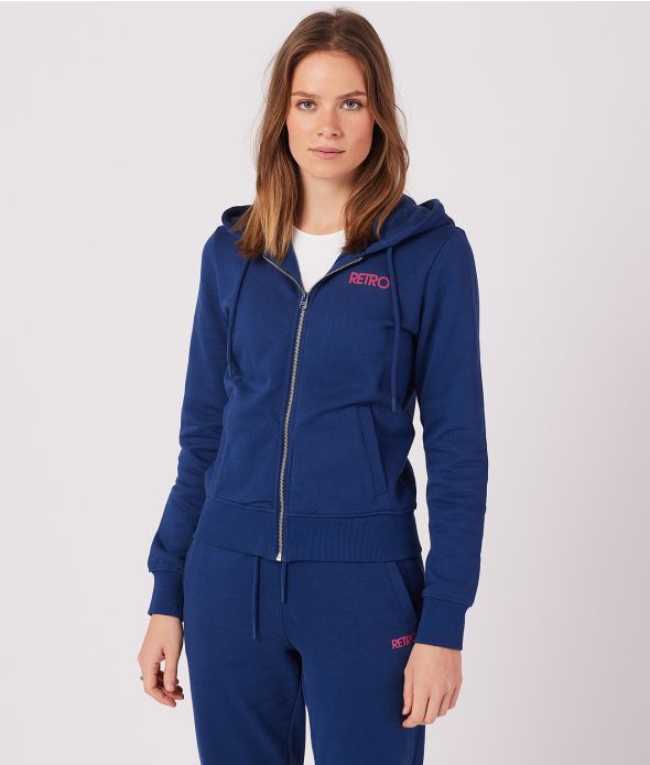 ANITA ZIP HOODIE JOGGING TOP, DARK BLUE