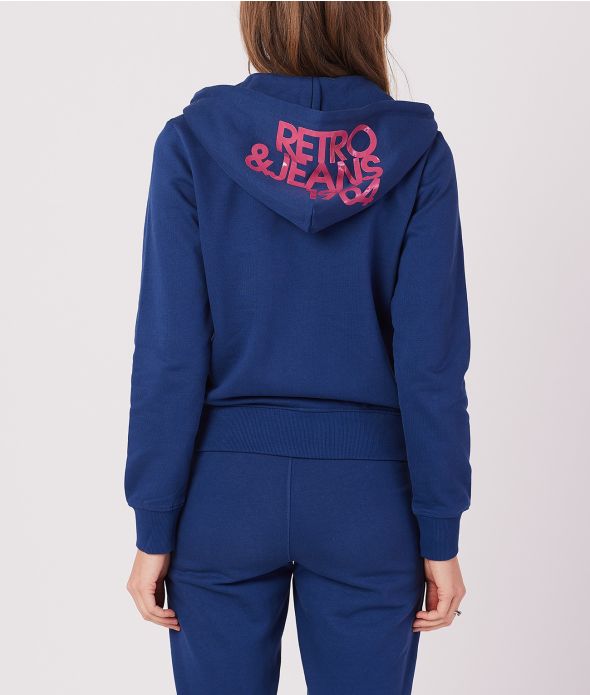 ANITA ZIP HOODIE JOGGING TOP, DARK BLUE