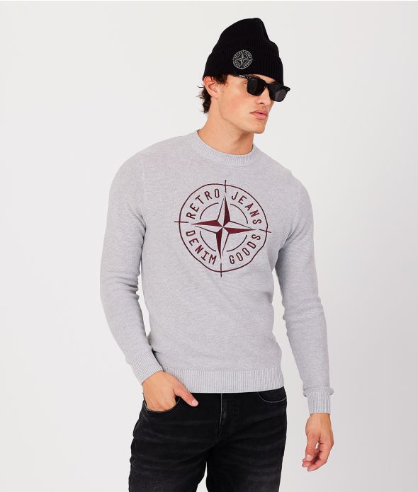 DENNIS SWEATER, GREY MELANGE