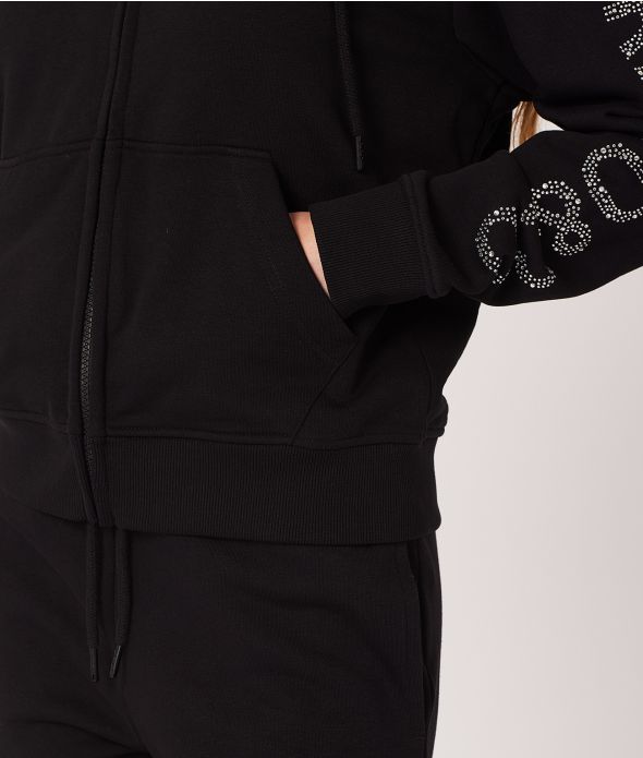 CHELSEA ZIP JOGGING TOP, BLACK