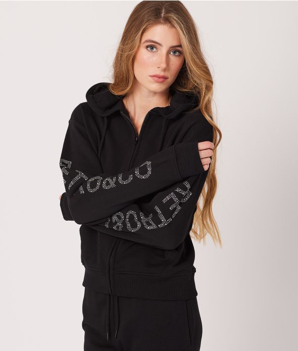 CHELSEA ZIP JOGGING TOP, BLACK