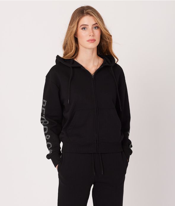 CHELSEA ZIP JOGGING TOP, BLACK