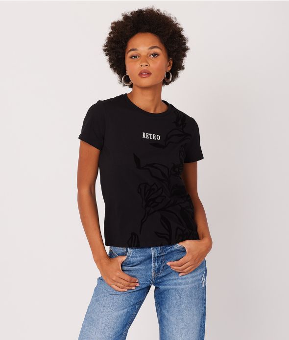 MILAGROS FASHION TOP, BLACK