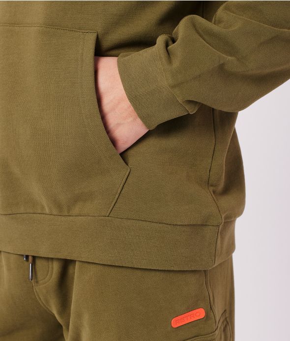 MARCELL HOODIE JOGGING TOP, KHAKI