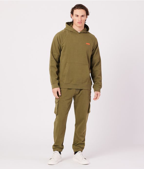 MARCELL HOODIE JOGGING TOP, KHAKI