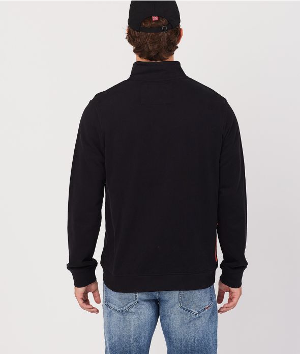 MARCELL ZIPUP JOGGING TOP, BLACK