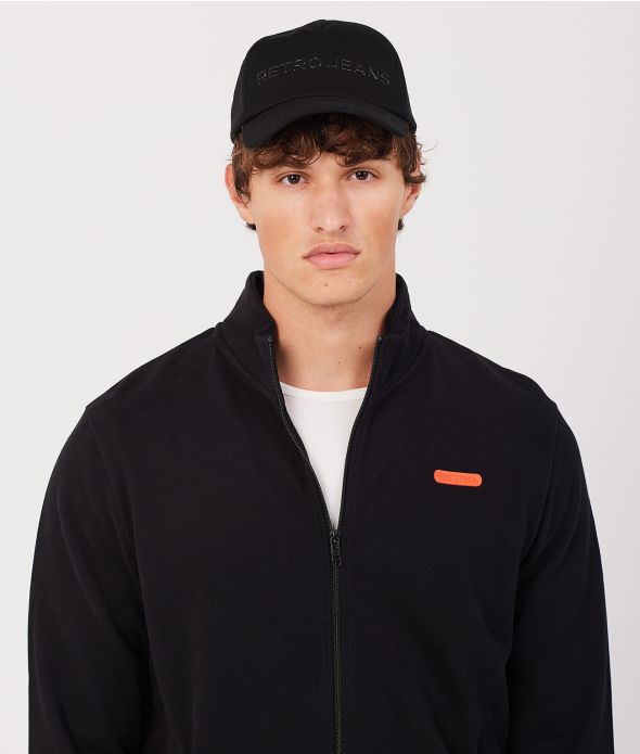 MARCELL ZIPUP JOGGING TOP, BLACK