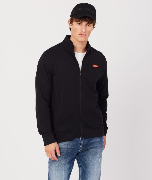 MARCELL ZIPUP JOGGING TOP, BLACK