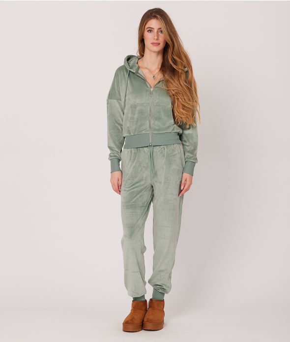 AZORA ZIP HOODIE JOGGING TOP, MINT