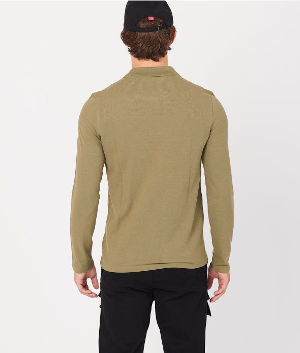 CLOVIS LONG POLO, DARK KHAKI