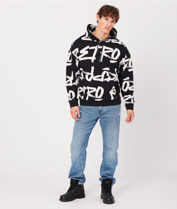 SHAUN HOODIE JOGGING TOP, BLACK