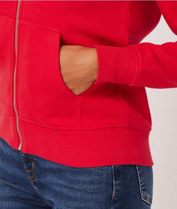 HAILEY ZIP HOODIE JOGGING TOP, RED