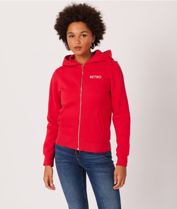 HAILEY ZIP HOODIE JOGGING TOP, RED