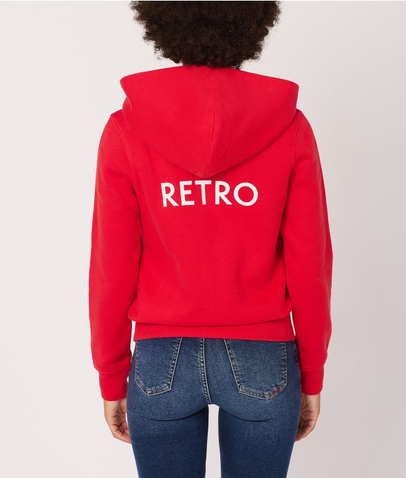 HAILEY ZIP HOODIE JOGGING TOP, RED