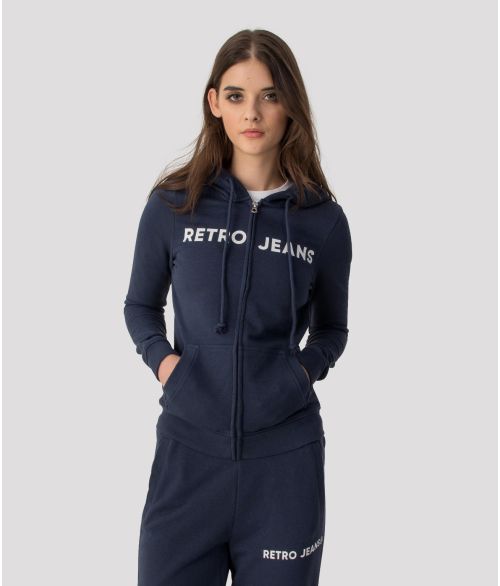 OLIVIA ZIP OUT JOGGING TOP, DARK BLUE