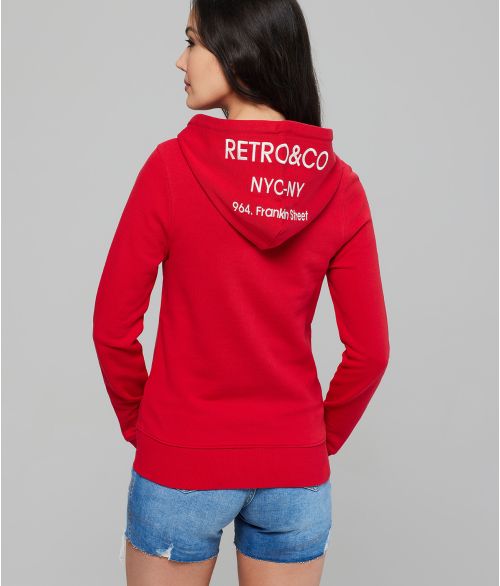 ANISE ZIP JOGGING TOP, RED