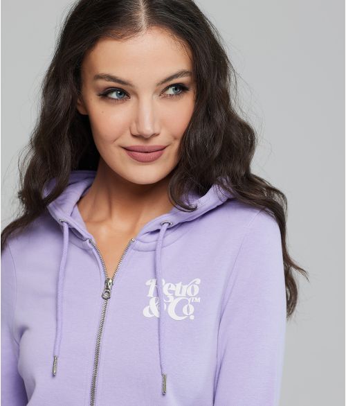 DIXIE ZIP JOGGING TOP, PURPLE