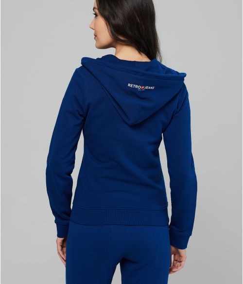 GIANNA ZIP JOGGING TOP, DARK BLUE